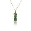 Fashionable and trendy copper-plated real gold pendant, titanium steel chain, vacuum gold color retention, electroplated bamboo to announce safety details Picture